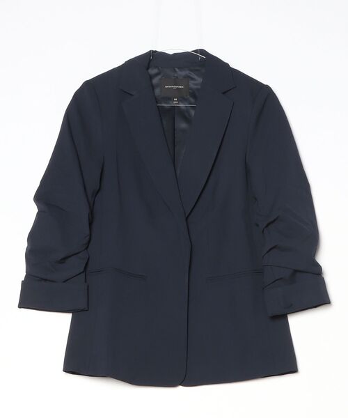 BANANA REPUBLIC FACTORY STORE(バナナリパブリック ファクトリーストア)の「BANANA REPUBLIC FACTORY STORE スカルプテッド ストレッチ ルーシュスリーブ ブレザー(テーラードジャケット・レディース・ブラック/ネイビー・L/M/S/XS)」の6枚目の写真