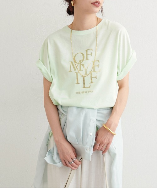 LARUTA（ラルータ）の「【LARUTA】汗染み防止バックスリットロゴT（Tシャツ/カットソー・レディース・スミクロ/ブラウン/オフホワイト/ミント・FREE）」の4枚目の写真