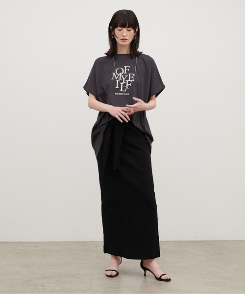 LARUTA(ラルータ)の「【LARUTA】汗染み防止バックスリットロゴT(Tシャツ/カットソー・レディース・スミクロ/ブラウン/オフホワイト・FREE)」の15枚目の写真