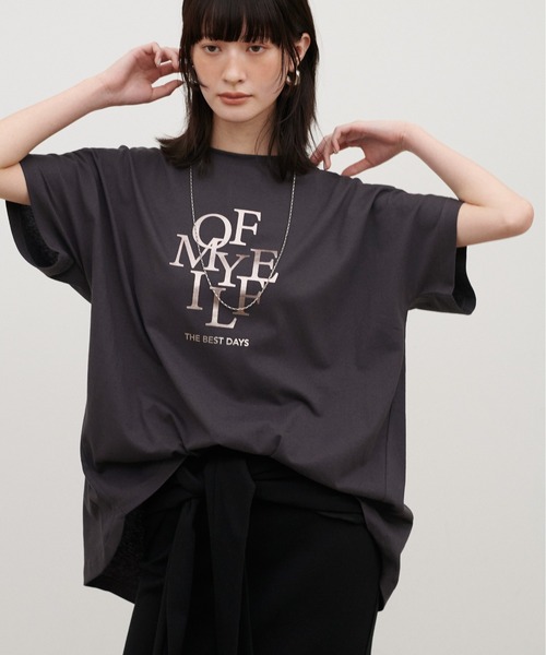 LARUTA(ラルータ)の「【LARUTA】汗染み防止バックスリットロゴT(Tシャツ/カットソー・レディース・スミクロ/ブラウン/オフホワイト・FREE)」の10枚目の写真
