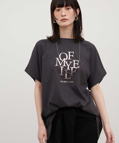 LARUTA(ラルータ)の「【LARUTA】汗染み防止バックスリットロゴT(Tシャツ/カットソー・レディース・スミクロ/ブラウン/オフホワイト・FREE)」の11枚目の写真