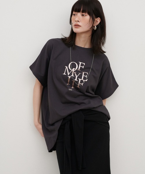 LARUTA(ラルータ)の「【LARUTA】汗染み防止バックスリットロゴT(Tシャツ/カットソー・レディース・スミクロ/ブラウン/オフホワイト・FREE)」の12枚目の写真
