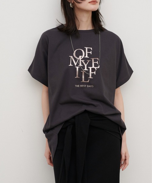 LARUTA(ラルータ)の「【LARUTA】汗染み防止バックスリットロゴT(Tシャツ/カットソー・レディース・スミクロ/ブラウン/オフホワイト・FREE)」の13枚目の写真