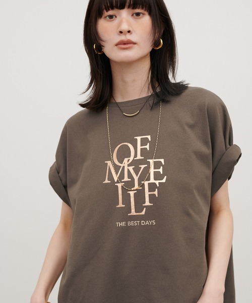 LARUTA(ラルータ)の「【LARUTA】汗染み防止バックスリットロゴT(Tシャツ/カットソー・レディース・スミクロ/ブラウン/オフホワイト・FREE)」の17枚目の写真