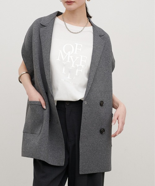 LARUTA(ラルータ)の「【LARUTA】汗染み防止バックスリットロゴT(Tシャツ/カットソー・レディース・スミクロ/ブラウン/オフホワイト・FREE)」の6枚目の写真