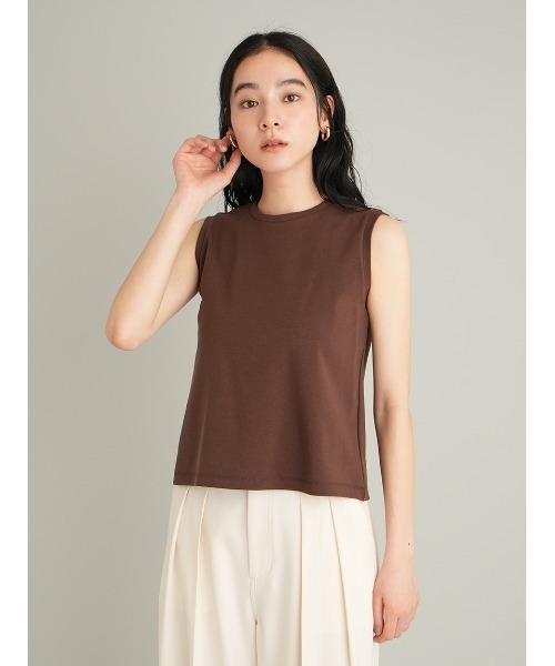 Mila Owen(ミラオーウェン)の「【ウォッシャブル】クロシェニットキャミ×ノースリワンピース(キャミソール・レディース・ブラウン/ミント/アイボリー・F)」の8枚目の写真