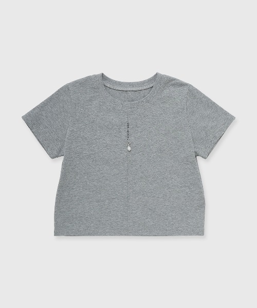 JOSE MOON(ジョゼムーン)の「JOSEMOON MINIMUM LOGO TSHIRT/ジョゼムーンミニマムロゴTシャツ(Tシャツ/カットソー・レディース・ホワイト/グレー/ブラック・FREE)」の3枚目の写真