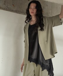 GALLEST（ギャレスト）の「Comfy SET UP|ハーフスリーブジャケット【セットアップ対応/通勤/接触冷感/UVカット】（テーラードジャケット）」