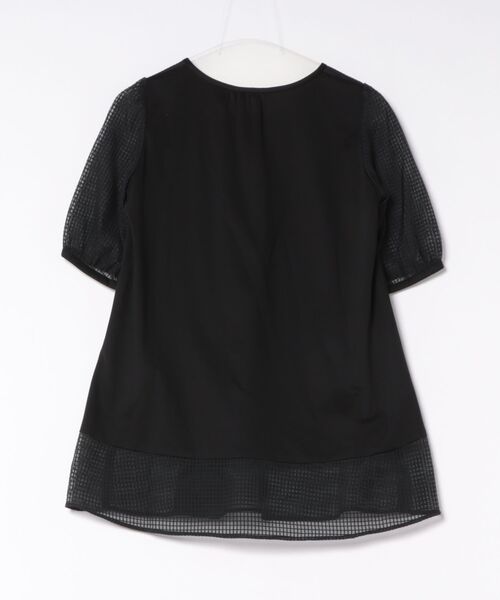 Rose Tiara(ローズティアラ)の「【接触冷感/UVカット】シアーチェック切替カットソー(チュニック・レディース・オフホワイト/ブラック・46/42/38)」の16枚目の写真