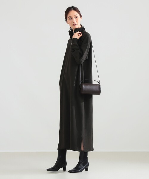Demi-Luxe BEAMS(デミルクス ビームス)の「【別注】SLOANE / 裏毛 ハーフジップ ワンピース(ワンピース・レディース・ブルー系その他4/ダークグリーン・1/2)」の8枚目の写真