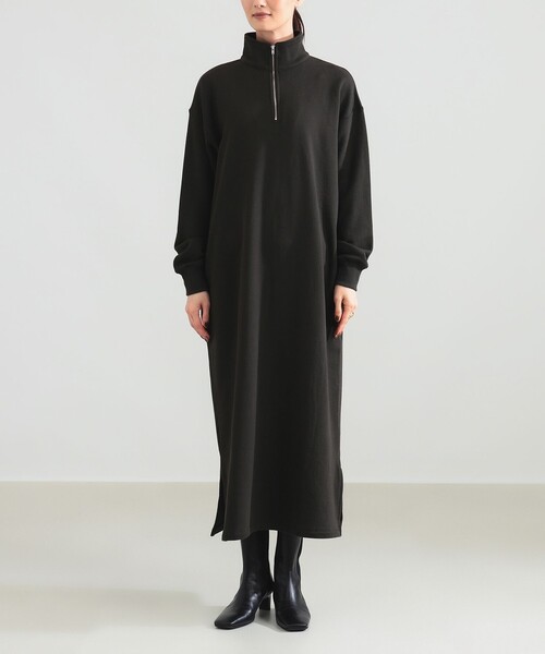 Demi-Luxe BEAMS(デミルクス ビームス)の「【別注】SLOANE / 裏毛 ハーフジップ ワンピース(ワンピース・レディース・ブルー系その他4/ダークグリーン・1/2)」の9枚目の写真