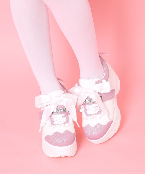 cs T&P（シーエスティーアンドピー）の「厚底夢見るエンジェルスニーカー（スニーカー・レディース・ブラック/ホワイト系9/ホワイト・S/M/L/LL）」の2枚目の写真