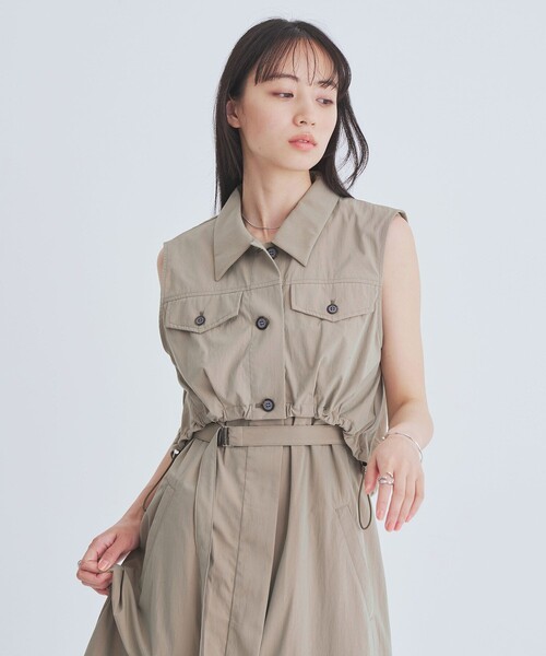 UNITED TOKYO(ユナイテッドトウキョウ)の「バルーンブルゾンSETワンピース|ウォッシャブル/3WAY/細見え/夏服(ワンピース・レディース・ブラック/カーキ/グレー・1/2)」の3枚目の写真