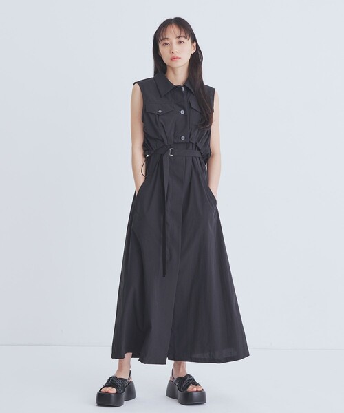 UNITED TOKYO(ユナイテッドトウキョウ)の「バルーンブルゾンSETワンピース|ウォッシャブル/3WAY/細見え/夏服(ワンピース・レディース・ブラック/カーキ/グレー・1/2)」の1枚目の写真