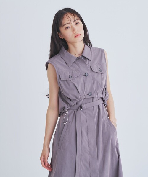 UNITED TOKYO(ユナイテッドトウキョウ)の「バルーンブルゾンSETワンピース|ウォッシャブル/3WAY/細見え/夏服(ワンピース・レディース・ブラック/カーキ/グレー・1/2)」の18枚目の写真