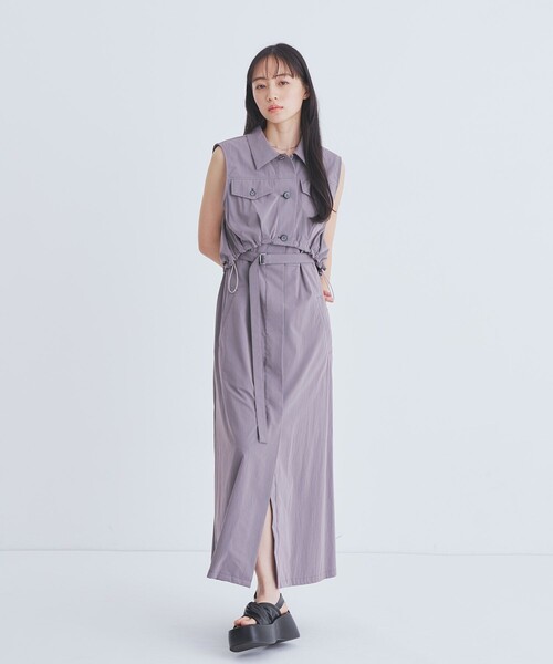 UNITED TOKYO(ユナイテッドトウキョウ)の「バルーンブルゾンSETワンピース|ウォッシャブル/3WAY/細見え/夏服(ワンピース・レディース・ブラック/カーキ/グレー・1/2)」の21枚目の写真