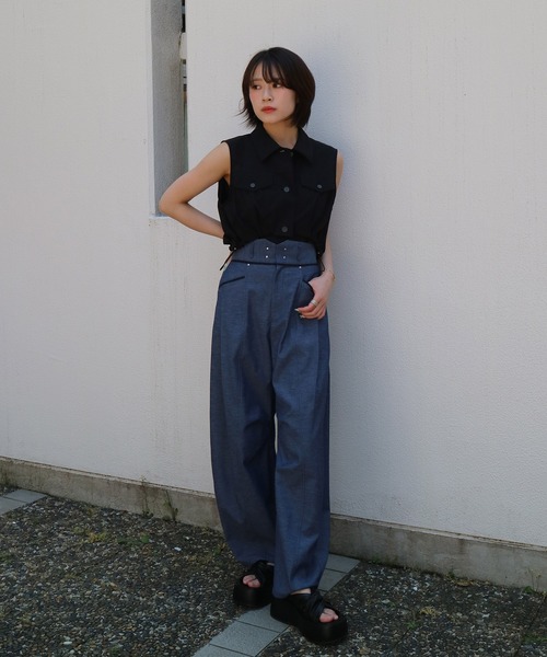 UNITED TOKYO(ユナイテッドトウキョウ)の「バルーンブルゾンSETワンピース|ウォッシャブル/3WAY/細見え/夏服(ワンピース・レディース・ブラック/カーキ/グレー・1/2)」の5枚目の写真