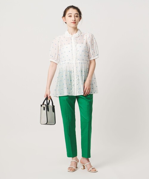 UNITED ARROWS(ユナイテッドアローズ)の「2トーン ドット ジャガード シャツ(シャツ/ブラウス・レディース・オフホワイト/ブラック/ネイビー・FREE)」の11枚目の写真