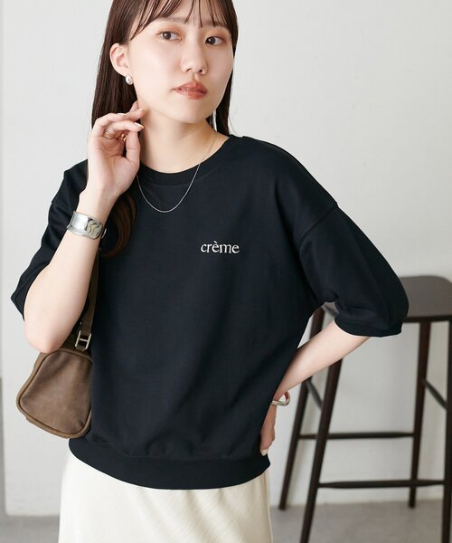 DISCOAT(ディスコート)の「ミニ裏毛ロゴ半袖スウェット(Tシャツ/カットソー・レディース・グレー/オフホワイト/ブラック・FREE)」の15枚目の写真