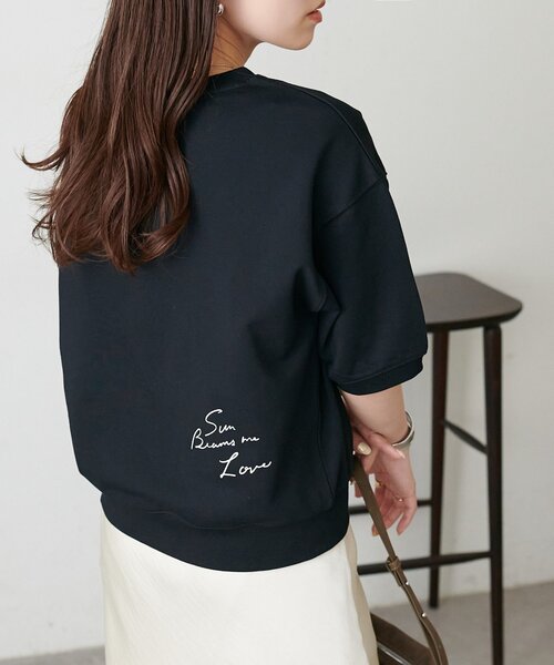 DISCOAT(ディスコート)の「ミニ裏毛ロゴ半袖スウェット(Tシャツ/カットソー・レディース・グレー/オフホワイト/ブラック・FREE)」の18枚目の写真