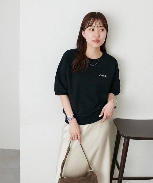 DISCOAT(ディスコート)の「ミニ裏毛ロゴ半袖スウェット(Tシャツ/カットソー・レディース・グレー/オフホワイト/ブラック・FREE)」の20枚目の写真