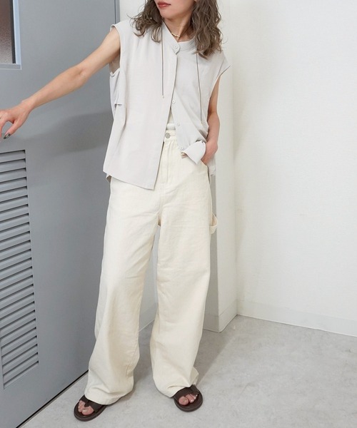 gossara(ゴサラ)の「【ラフに着映える】フレンチスリーブスキッパーブラウス(シャツ/ブラウス・レディース・アイボリー/チャコールグレー/ベージュ/ピンク・FREE)」の20枚目の写真