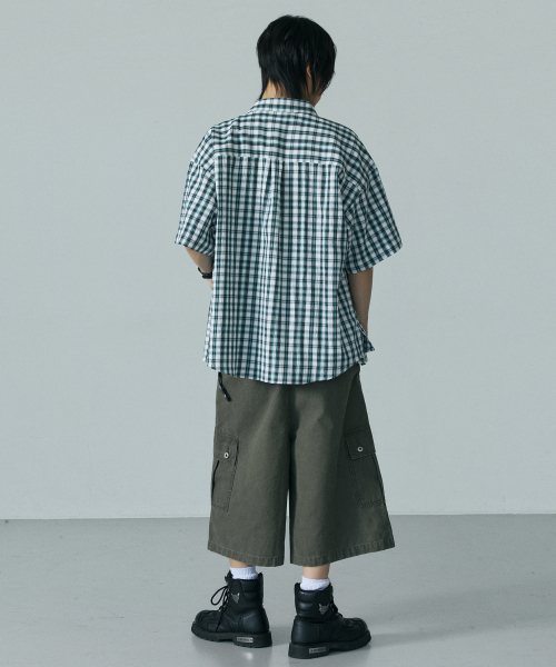 LXT（エルエックスティー）の「シアサッカー チェック オーバー半袖シャツ [グリーン]（シャツ/ブラウス・メンズ・その他・1/2/3）」の6枚目の写真
