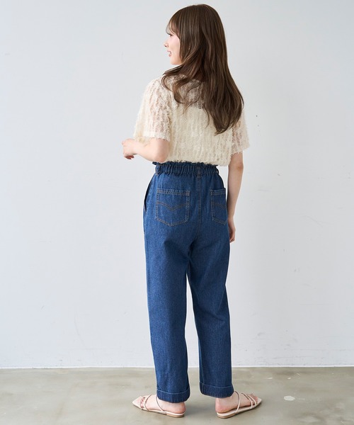 mil(ミル)の「フリルウエスト ステッチワーク デニムパンツ【587220】(デニムパンツ・レディース・サックスブルー/インディゴブルー・S-Short/M-Regular/M-Short/S-Regular)」の21枚目の写真