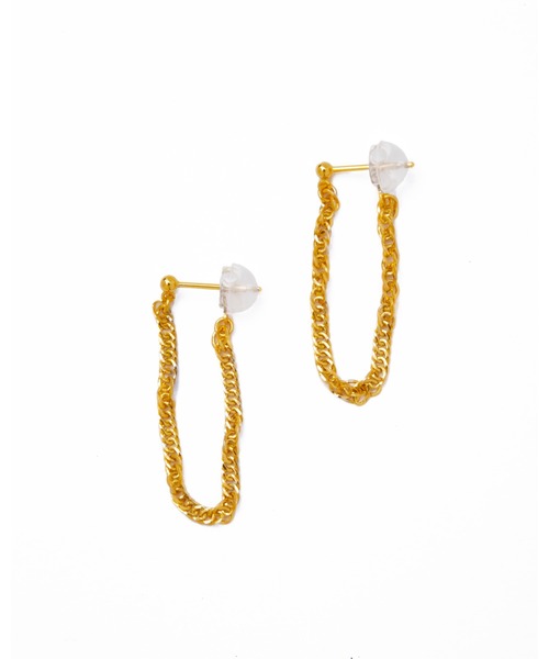 les bonbon(ルボンボン)の「【les bonbon】k18 hanna drape pierce/ハンナ ドレープ ピアス(ピアス(両耳用)・レディース・イエローゴールド・FREE)」の1枚目の写真