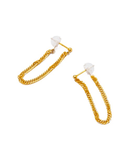 les bonbon(ルボンボン)の「【les bonbon】k18 hanna drape pierce/ハンナ ドレープ ピアス(ピアス(両耳用)・レディース・イエローゴールド・FREE)」の2枚目の写真