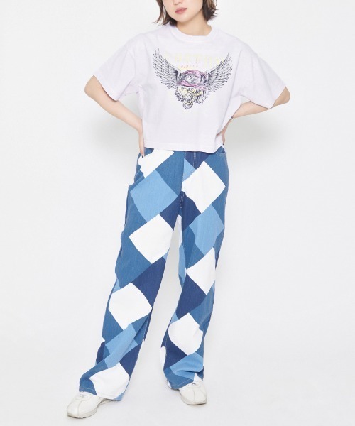spiritoso(スピリトーゾ)の「【spiritoso】CUSTOMプリント ショート丈Tシャツ(Tシャツ/カットソー・レディース・ラベンダー・FREE)」の6枚目の写真