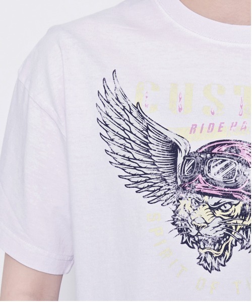 spiritoso(スピリトーゾ)の「【spiritoso】CUSTOMプリント ショート丈Tシャツ(Tシャツ/カットソー・レディース・ラベンダー・FREE)」の8枚目の写真