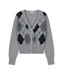 ILLIO（イリオ）の「Gray argyle cardigan（カーディガン/ボレロ）」