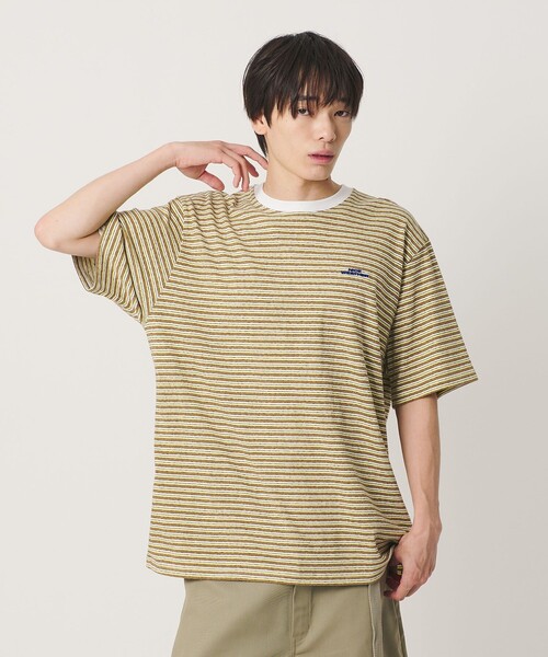 NICE WEATHER（ナイスウェザー）の「＜NICE WEATHER＞マルチボーダー Tシャツ（Tシャツ/カットソー・メンズ・イエロー/ケリーグリーン/ワイン・S/M/L）」の2枚目の写真