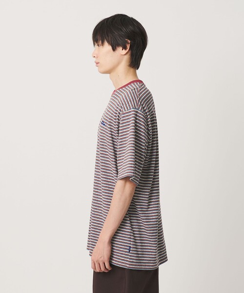 NICE WEATHER（ナイスウェザー）の「＜NICE WEATHER＞マルチボーダー Tシャツ（Tシャツ/カットソー・メンズ・イエロー/ケリーグリーン/ワイン・S/M/L）」の21枚目の写真