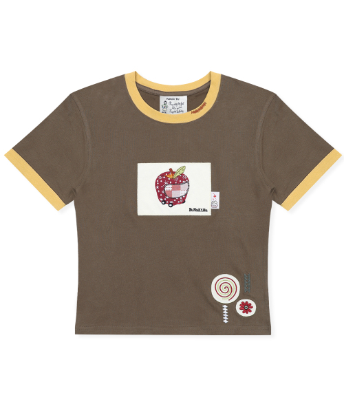 RuNaKi'Hu'(ルナキフ)の「WXT097 アルバム リンゴ アプリケ Tシャツ (ブラウン)(Tシャツ/カットソー・レディース・その他・1/2)」の6枚目の写真