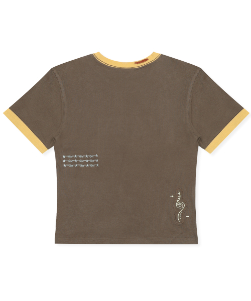 RuNaKi'Hu'(ルナキフ)の「WXT097 アルバム リンゴ アプリケ Tシャツ (ブラウン)(Tシャツ/カットソー・レディース・その他・1/2)」の7枚目の写真