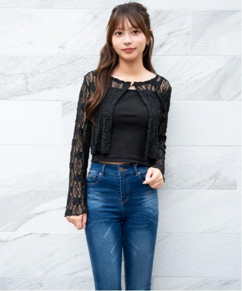 GORGE(ゴージ)の「《フラワーレース×アンサンブル》カーディガン/フェミニン×韓国ガーリー/春夏秋/全3色(カーディガン/ボレロ・レディース・ブラウン/オフホワイト/ブラック・F)」の7枚目の写真