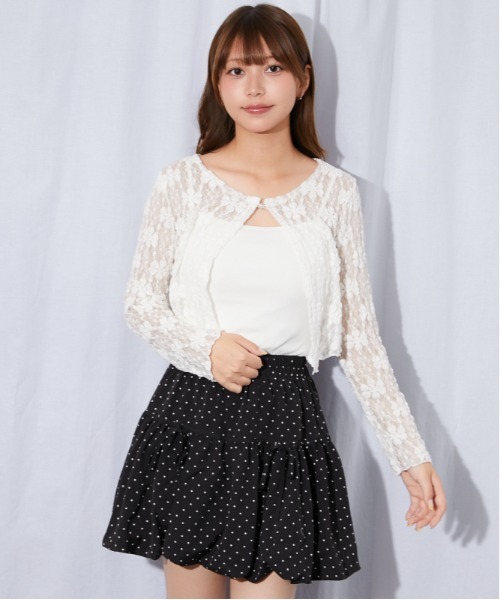 GORGE(ゴージ)の「《フラワーレース×アンサンブル》カーディガン/フェミニン×韓国ガーリー/春夏秋/全3色(カーディガン/ボレロ・レディース・ブラウン/オフホワイト/ブラック・F)」の9枚目の写真
