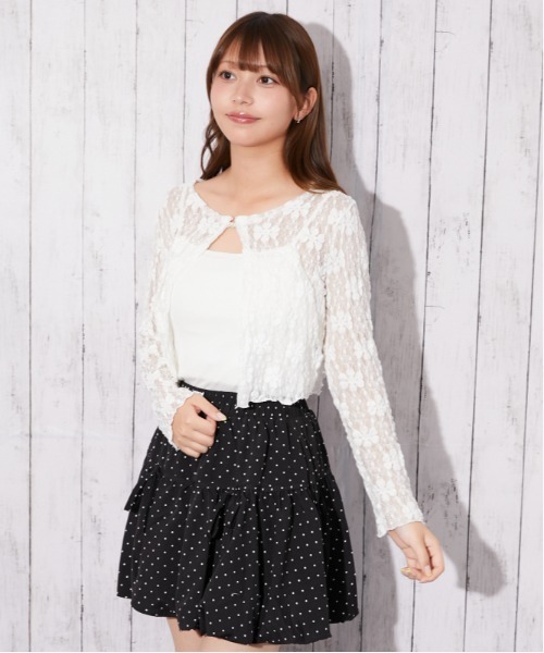 GORGE(ゴージ)の「《フラワーレース×アンサンブル》カーディガン/フェミニン×韓国ガーリー/春夏秋/全3色(カーディガン/ボレロ・レディース・ブラウン/オフホワイト/ブラック・F)」の11枚目の写真
