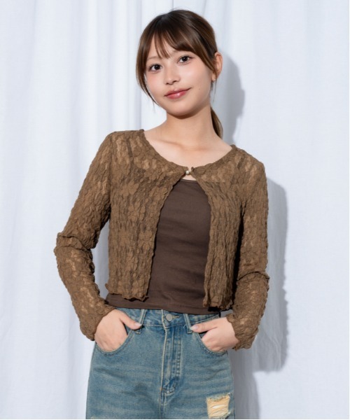 GORGE(ゴージ)の「《フラワーレース×アンサンブル》カーディガン/フェミニン×韓国ガーリー/春夏秋/全3色(カーディガン/ボレロ・レディース・ブラウン/オフホワイト/ブラック・F)」の16枚目の写真