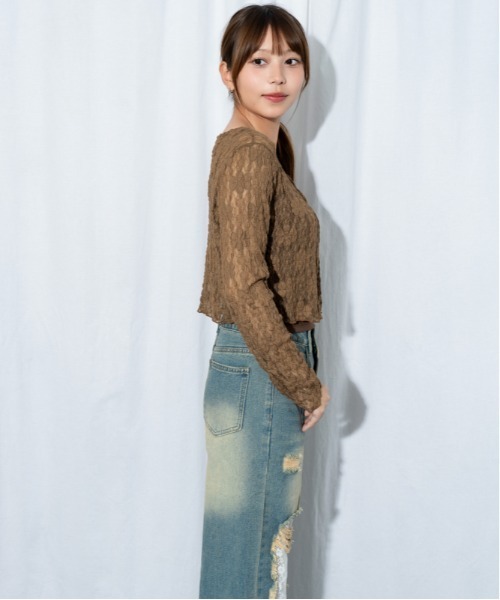 GORGE(ゴージ)の「《フラワーレース×アンサンブル》カーディガン/フェミニン×韓国ガーリー/春夏秋/全3色(カーディガン/ボレロ・レディース・ブラウン/オフホワイト/ブラック・F)」の17枚目の写真