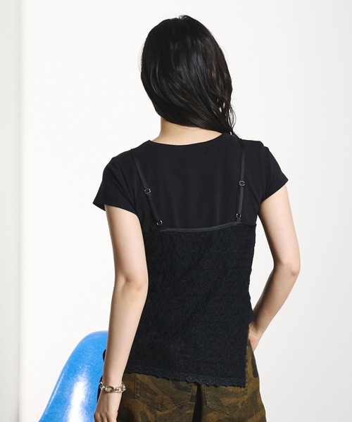 ROSE BUD(ローズバッド)の「LACE CAMISOLE(タンクトップ・レディース・ホワイト/ブラック・ONE SIZE)」の6枚目の写真