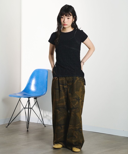 ROSE BUD(ローズバッド)の「LACE CAMISOLE(タンクトップ・レディース・ホワイト/ブラック・ONE SIZE)」の7枚目の写真