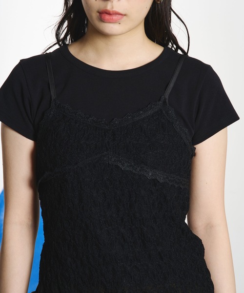 ROSE BUD(ローズバッド)の「LACE CAMISOLE(タンクトップ・レディース・ホワイト/ブラック・ONE SIZE)」の10枚目の写真