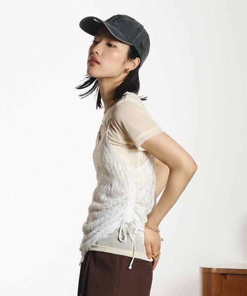 ROSE BUD(ローズバッド)の「LACE CAMISOLE(タンクトップ・レディース・ホワイト/ブラック・ONE SIZE)」の13枚目の写真
