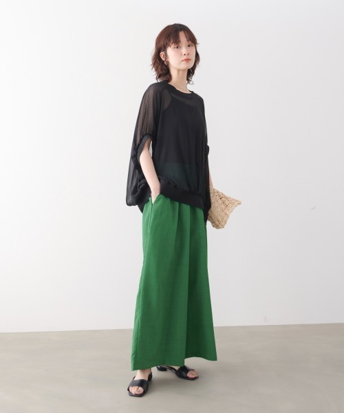 Bou Jeloud（ブージュルード）の「麻ライクパンツ（その他パンツ・レディース・グレー/グリーン/ブラック/グレイッシュベージュ・FREE）」の10枚目の写真