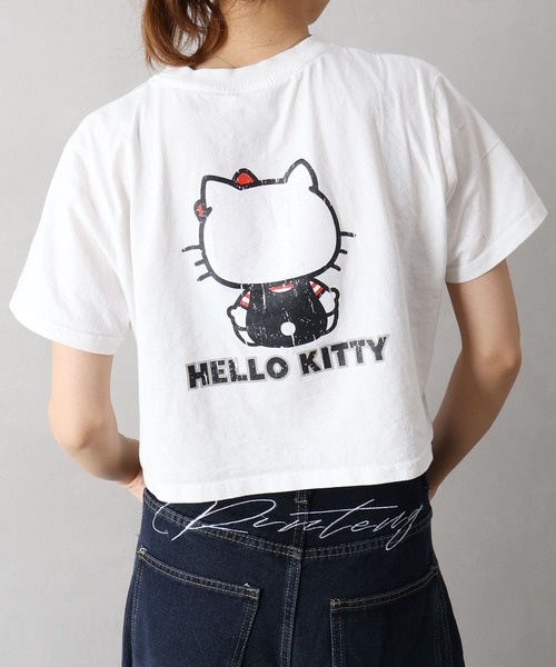 SpRay(スプレイ)の「KITTYプリントショート丈Tシャツ(Tシャツ/カットソー・レディース・チャコールグレー/ブラック/オフホワイト・FREE)」の9枚目の写真