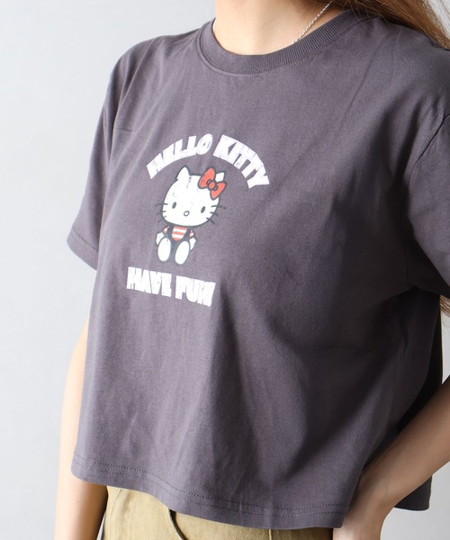 SpRay(スプレイ)の「KITTYプリントショート丈Tシャツ(Tシャツ/カットソー・レディース・チャコールグレー/ブラック/オフホワイト・FREE)」の15枚目の写真