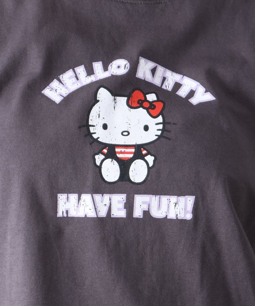 SpRay(スプレイ)の「KITTYプリントショート丈Tシャツ(Tシャツ/カットソー・レディース・チャコールグレー/ブラック/オフホワイト・FREE)」の16枚目の写真